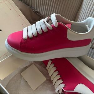 Alexander McQueen Pink and White Sneakers